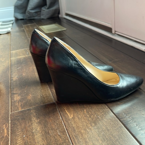 Women’s Jessica Simpson “Cheri” black leather platform wedge, size 7 - Picture 4 of 6